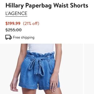 Lagence paperbag waist denim shorts